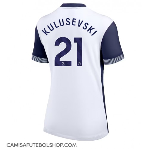 Camisa de time de futebol Tottenham Hotspur Dejan Kulusevski #21 Replicas 1º Equipamento Feminina 2024-25 Manga Curta